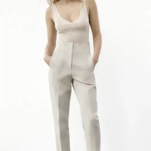 Brand New with tags size X-large beige high waisted pants Zara